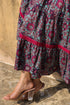 Women Wine Printed Pure Cotton Flared Ethnic Dress